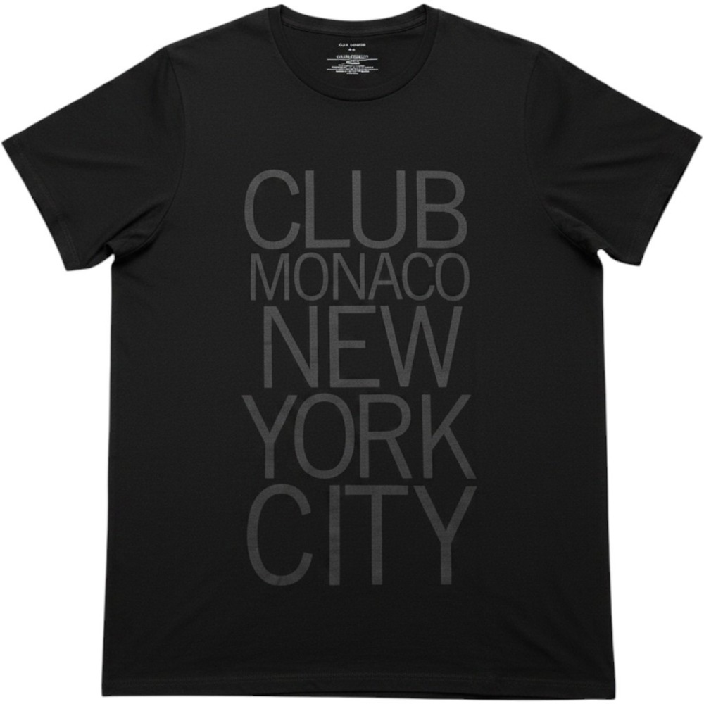 Club Monaco Mens New York City Graphic Tee Shirt Black XL 100% Cotton NEW